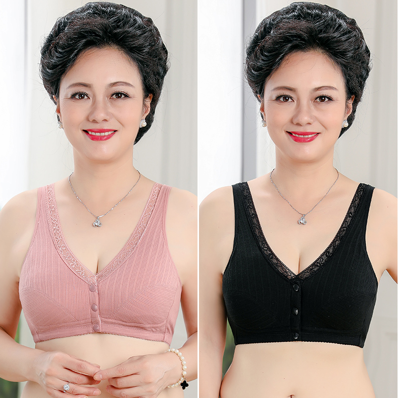 Trung niên và tuổi đồ lót mẹ womens ngực khóa không vòng thép bông eo mỏng vest-gõ lớn mã bông tụ tập áo ngực.