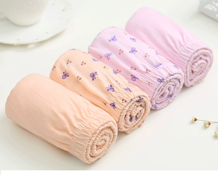 Đồ lót 4 tuổi cho mẹ đồ lót trung niên nữ cotton cũ cộng với phân bón tăng eo cao quần short tam giác cotton mùa hè