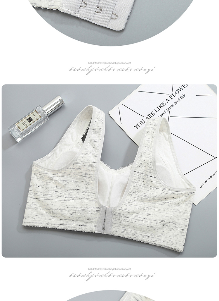 Áo lót mẹ không có vòng thép không có áo ngực trung niên màu cotton cotton nữ có khóa sau áo ngực kiểu dáng cotton cỡ lớn áo độn ngực