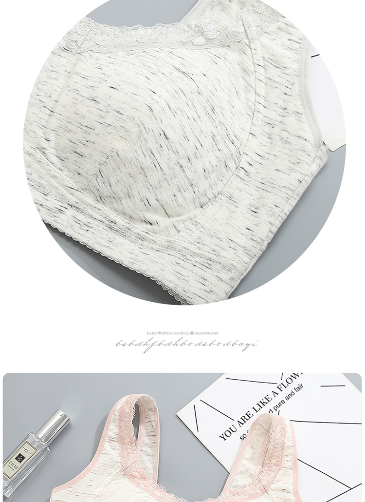 Áo lót mẹ không có vòng thép không có áo ngực trung niên màu cotton cotton nữ có khóa sau áo ngực kiểu dáng cotton cỡ lớn áo độn ngực