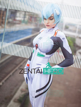 Real shooting Neon Genesis Evangelion Lim Bo Li battle suit one-piece tights Ayanami Rei Cosplay
