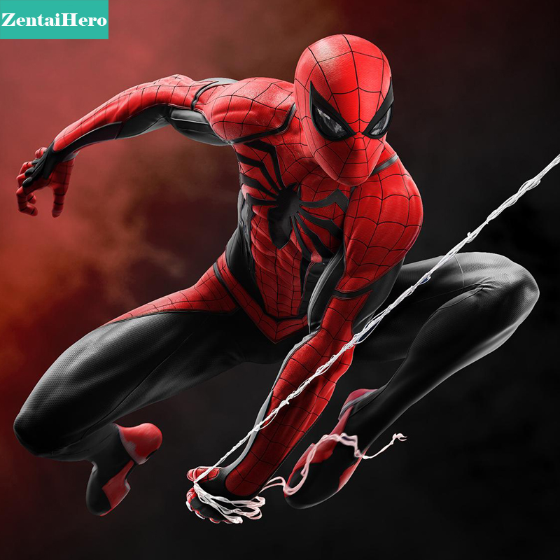 Single-solid slapping of the printing and dyeing cartoon Spider PS4 Advanced Suit Cosplay costume male role-playing