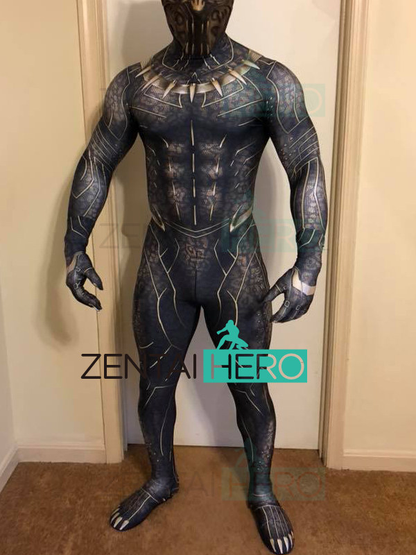 Villain Black Panther Cos Killmonger hero even skintight, Black Panther without safety helmet