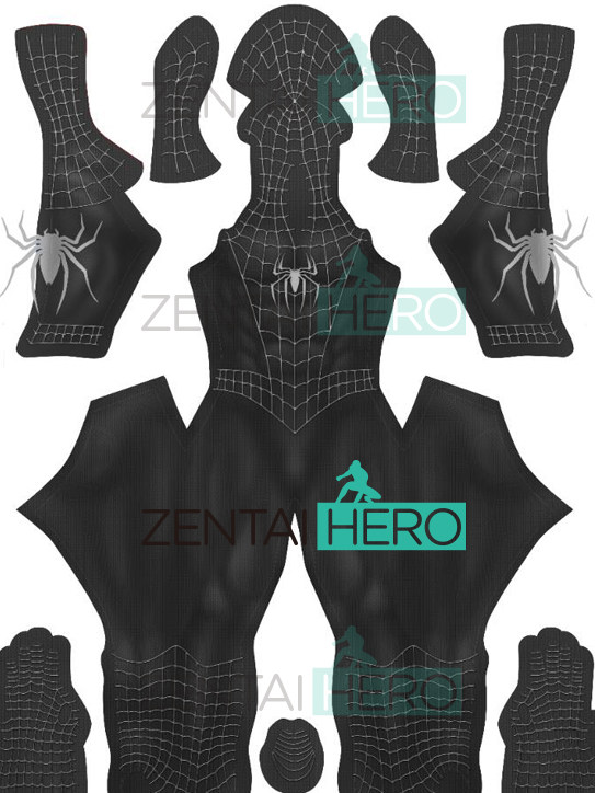 Hot Selling 3D Printing Dyeing Black Venom Stretch Lycra Bodysuit Cosplay Costume Male Cosplay