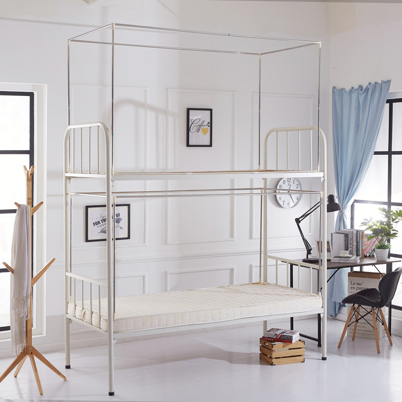 College student dormitory bed curtain telescopic bracket upper bunk bed frame blackout cloth mosquito net single bed shelf customization