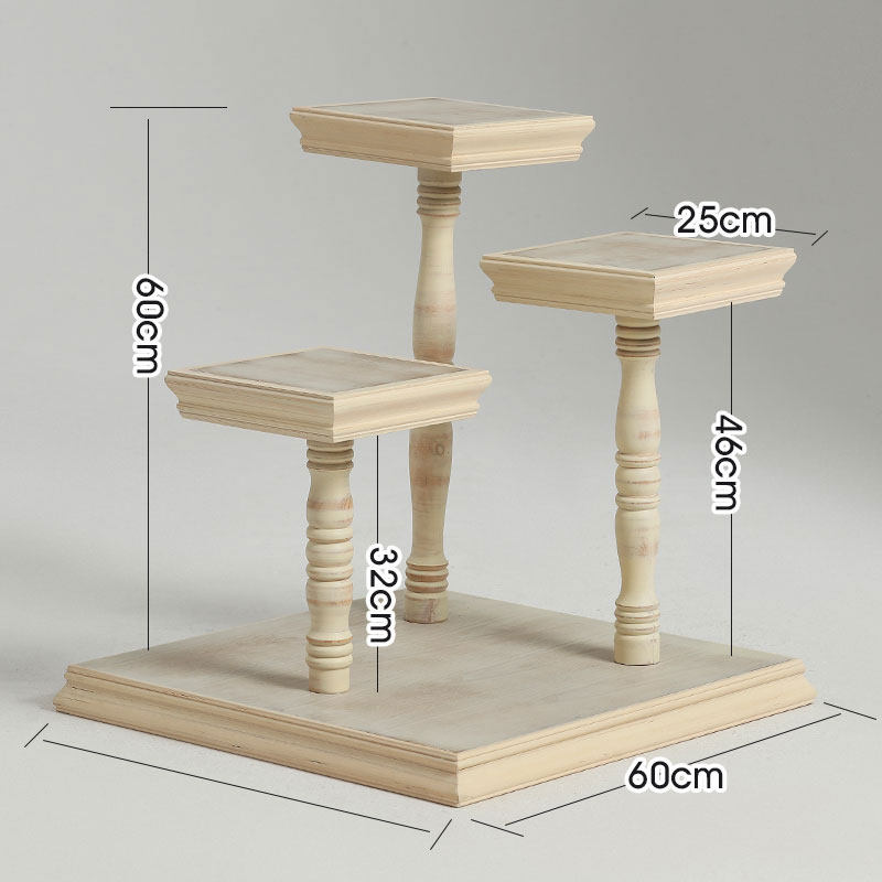 Clothing Store Solid Wood Show Shelf Retro Floor Women's Clothing Shop Furnishing Shop Window Display Rack Bag Rack shoe rack