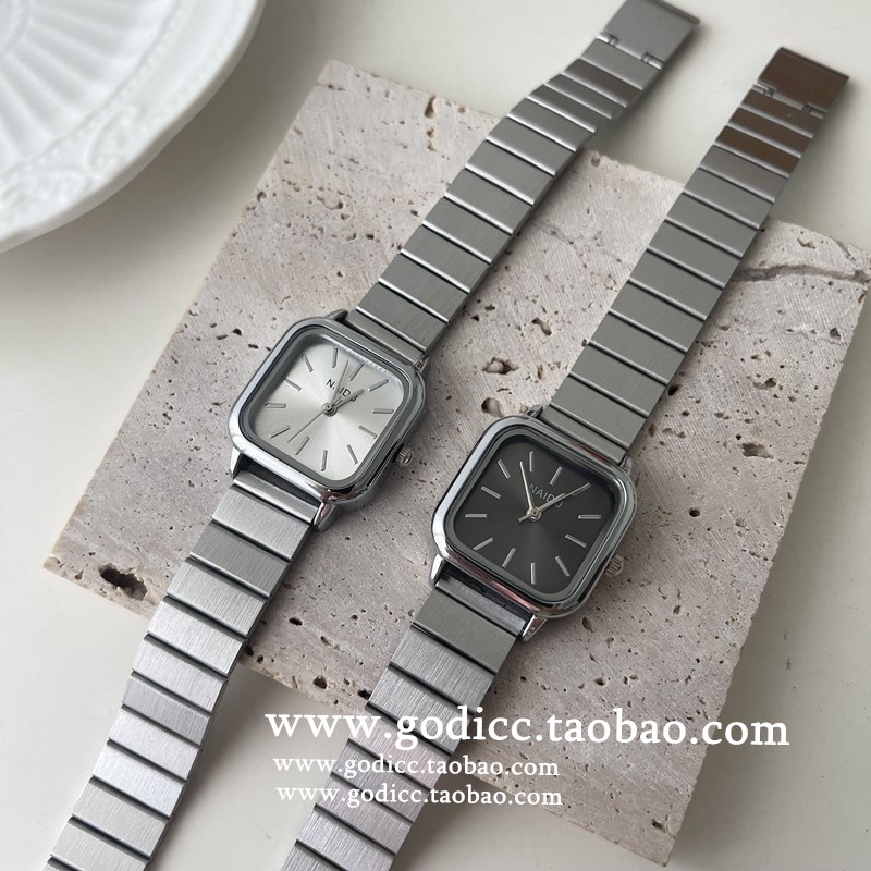 韓国風コールドスタイル腕時計、女性用、ハイエンド、シンプル、インスタイル、多用途、白、学生ガール、竹チェーン、防水