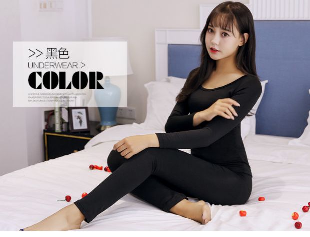 Mùa thu và mùa đông quần áo ấm cho phụ nữ bộ đồ lót Qiuyi Qiuku hai mảnh mỏng sinh viên Đầm mỏng cộng với bộ nhung đồ bộ thể thao nam