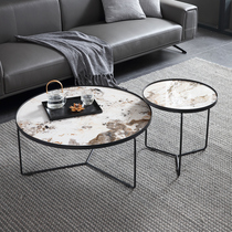 Italian Extreme Minimalist Round Imported Rock Plate Tea Table Living Room Small Family Designer Nordic Ins Wind Size Round Tea Table