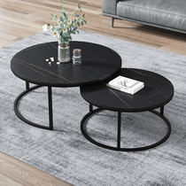 Italian Minimalist Light Lavish Import Rock Plate Round Size Combined Nordic Marble Tea Table Modern Minimalist type