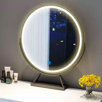 Net celebrity makeup mirror desktop LED light smart with fill light large ins desktop Nordic multi-function makeup table mirror