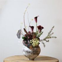 New Chinese style retro simulation floral ornaments restaurant living room entrance hotel club model room decoration desktop flowers