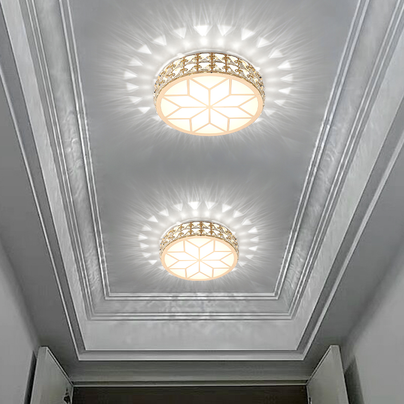 Creative round LED walkway lights corridor lights porch lights crystal personalized spotlights entrance hall lights balcony lights