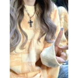 Демисезонный ретро трикотажный свитер подходит для мужчин и женщин для отдыха для влюбленных