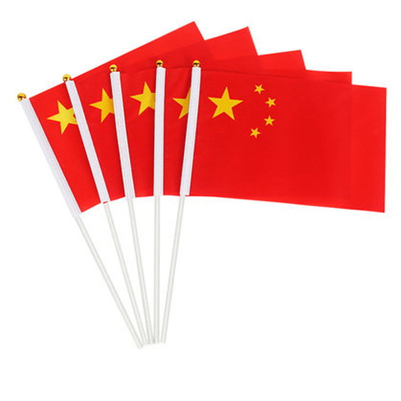 No 7 small flag decoration Hand-held red flag Hand-waving flag movement will enter the ceremony Hand-held hand-waving flag Five-star small flag