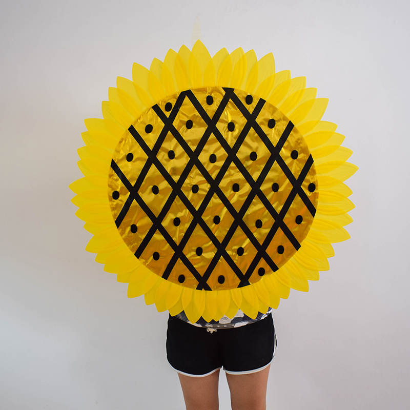 Sunflower folding handflip Sunflower kindergarten dance props Flower Games admission opening ceremony Hand flowers