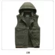 Mùa thu và mùa đông nam vest giản dị cotton cộng với nhung cotton vest đa túi ngoài trời chụp ảnh áo len trùm đầu áo khoác blazer nam hàn quốc