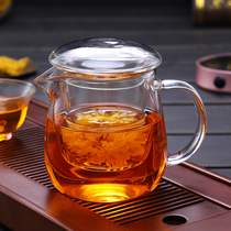 Glass cup set temperature resistant transparent glass teapot household with filter tea cup flower teapot set