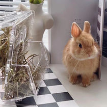 原创亚克力草架可定制防扒可拆装免胶草盒食盒兔子龙猫荷兰猪豚鼠