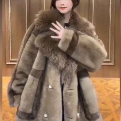 Guangzhou European fur ແຂນຍາວຂອງແມ່ຍິງ toka wool ຫນຶ່ງສິ້ນອົບອຸ່ນອຸດສາຫະກໍາຫນັກ sequin casual trendy jacket ລະດູຫນາວ
