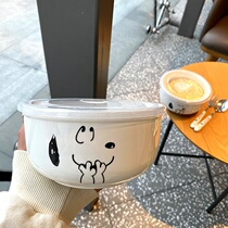 When less bubble micro-face with porcelain pottery fresh J raw ins house can be covered Card heart stay girl school day cute bowl style wave Bowl pass