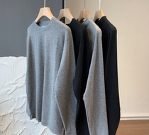Autumn Winter Thickening Mens Undershirt Soft Glutinous Sheep Suede Composite Grinding half height collar Long sleeves T-shirt New mens clothing