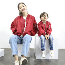 A family of three mother and child mother and daughter 2021 Spring Children pilot clothing padded cotton jacket