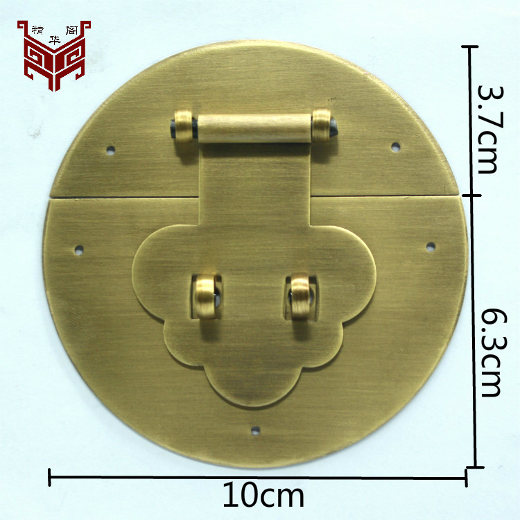 Chinese imitation antique lock burglar-proof buckle case with wood case pure copper accessories 10cm retro furniture Furniture Sheets Lock Nose