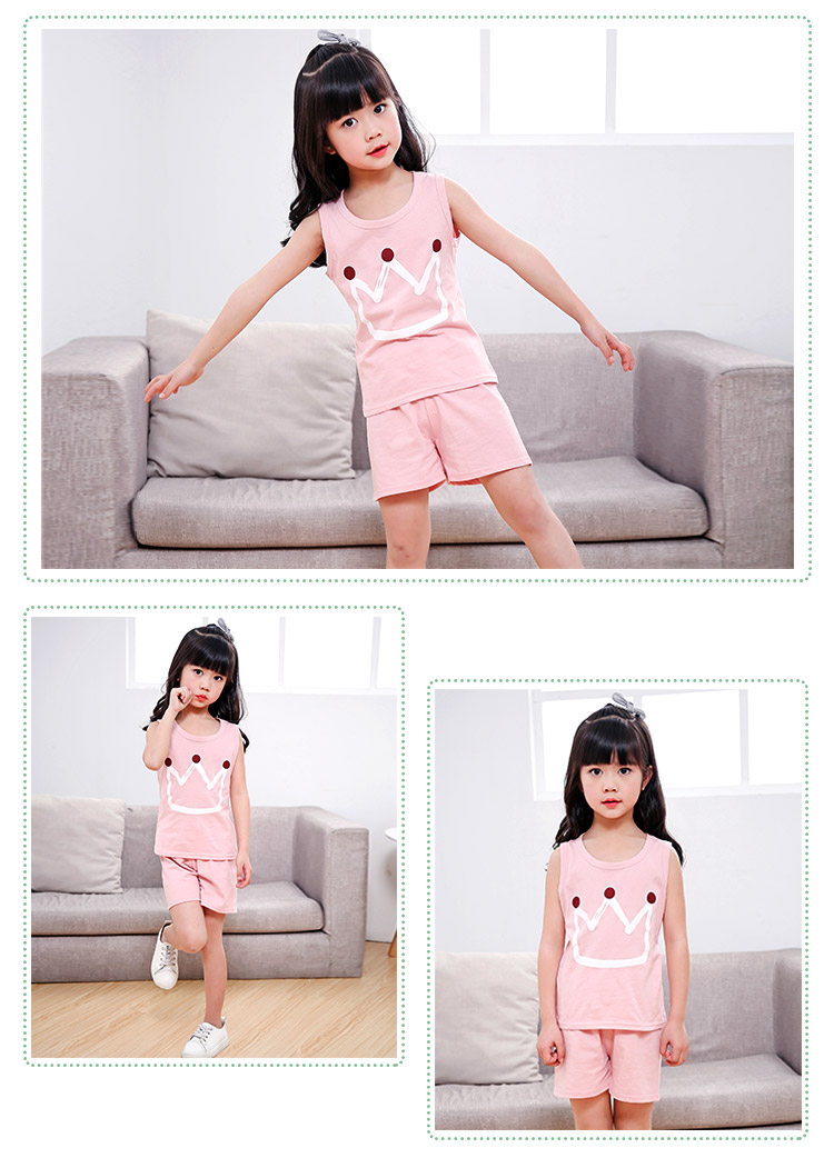 Trẻ em 2 cotton 3 vest 4 sling 5 quần short 6 phù hợp với 7 bé 8 trai và gái 9 hè quần áo trẻ em 10 tuổi trai và gái thời trang trẻ em cao cấp