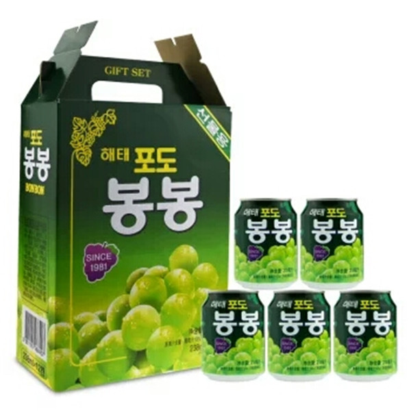 Haitai grape juice 238ml*12 cans of juice drinks Imported from Korea  