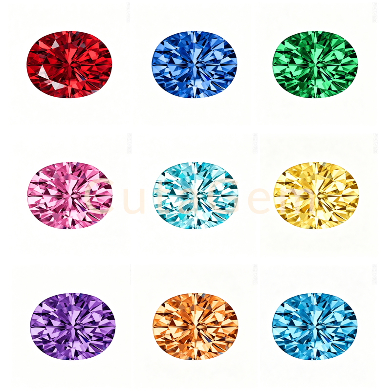 Oval-Shaped Cultivated Colored Gemstones, Synthetic Artificial Colored Gems 2X3/3X4/4X5/4X6Mm Oval-Shaped Cultivated Colored Gemstones, Synthetic Artificial Colored Gems 2X3/3X4/4X5/4X6Mm