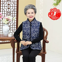 Áo vest nữ trung và già dày cộng với áo nhung mẹ áo khoác ngắn tay mùa thu và mùa đông bà ngoại áo khoác cotton cỡ lớn áo cho mẹ