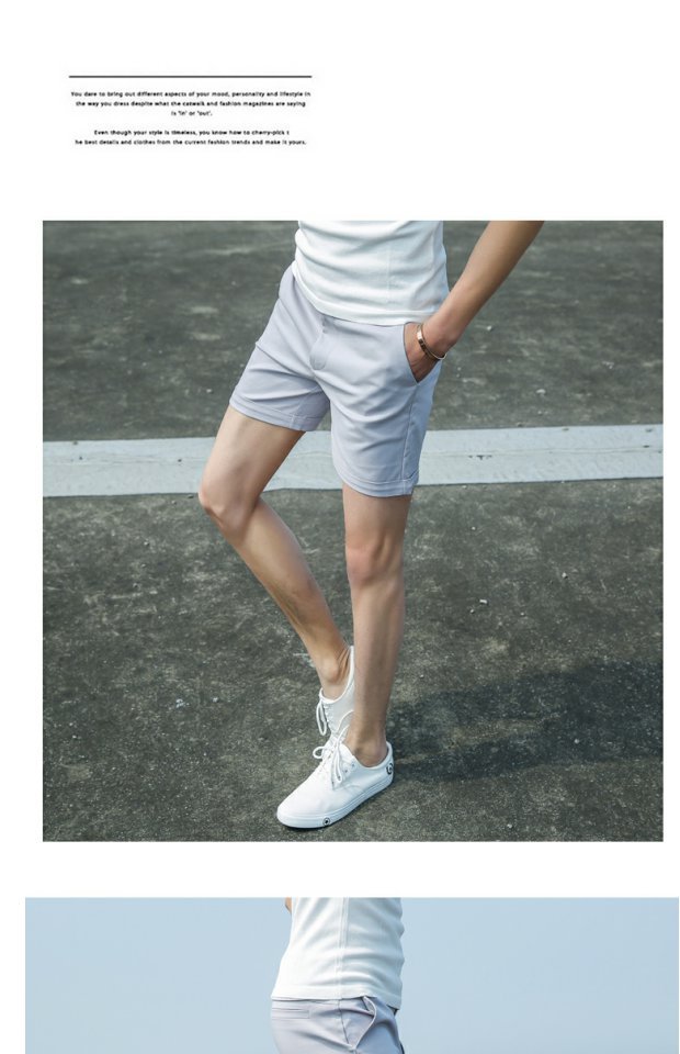 Mùa hè mới, quần short nam cực kỳ phiên bản Hàn Quốc của kiểu quần ba dây tự uốn cong áo nam hàng hiệu