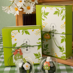小清新青团艾草包装盒裹布包装盒手工制作烘焙绿豆冰糕点心打包盒