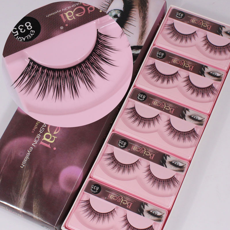 Beige Ai false eyelashes female natural simulation cross eye tail elongated version of plain makeup innocent eyelashes 835