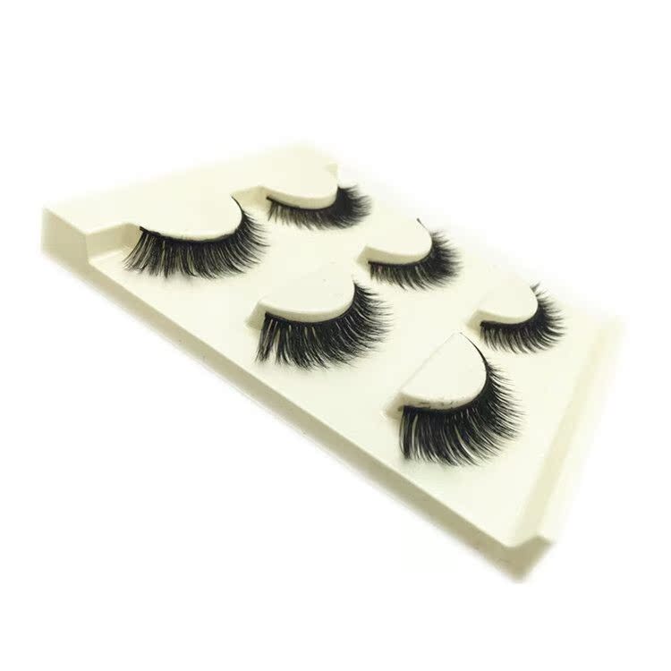 Tự nhiên 3D12 ba chiều dài nhiều lớp mô phỏng lông mi giả tự nhiên trang điểm nude dày mi 3 cặp - Lông mi giả keo dán mi vacosi