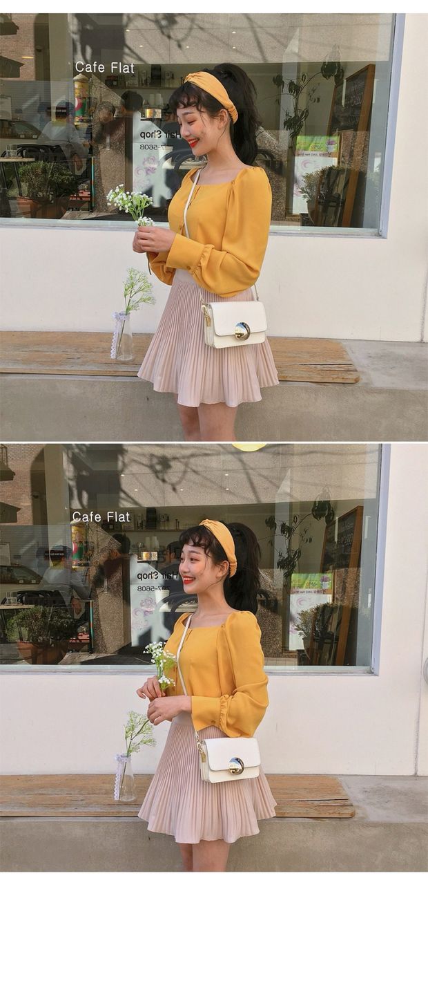 MORAN Han Feng chic nam tính retro kiểu áo dài tay Hồng Kông tay áo phồng cẩn thận máy móc xương đòn hàng đầu sơ mi dài tay nữ