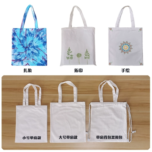 Хлопковая сумка на одно плечо, белый шоппер, ручная роспись