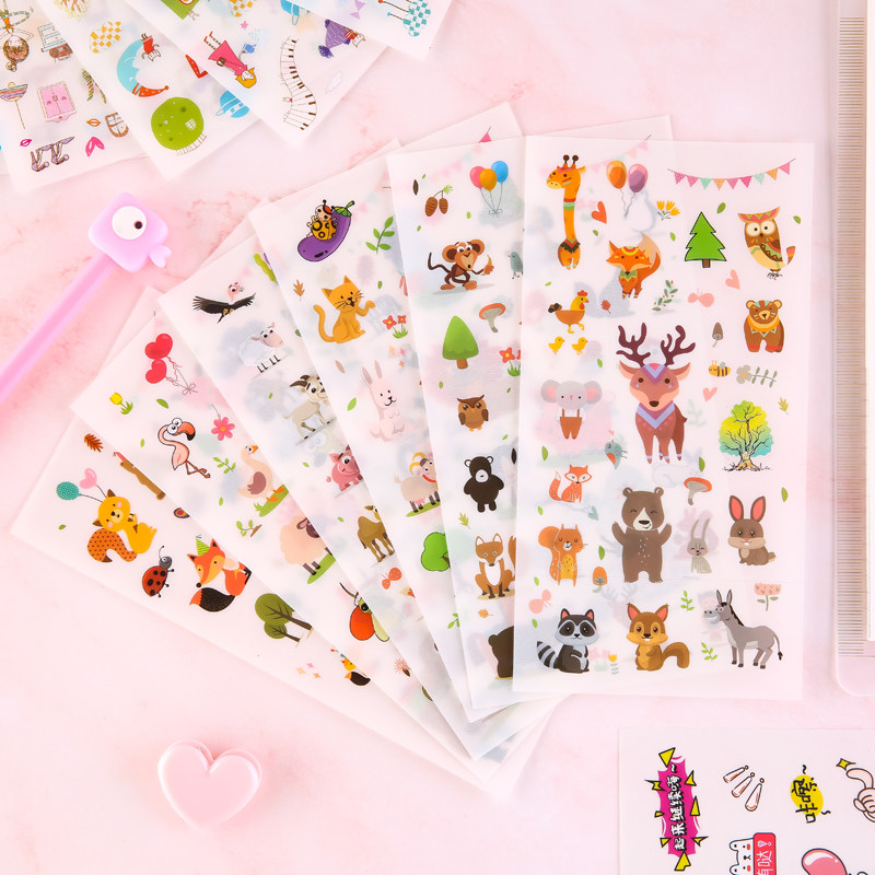 Hand account sticker creative cute cartoon sticker Transparent diary mobile phone decoration small sticker Hand account vector set