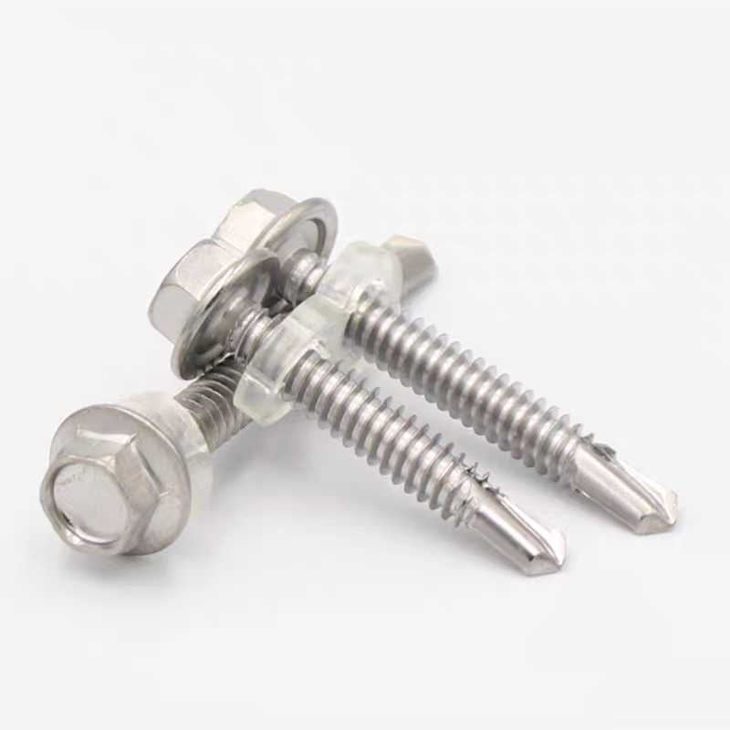 410 stainless steel hexagonal drill tail screw color steel tile with pad self-tapping self-drilling screw dovetail screw M5 5*19
