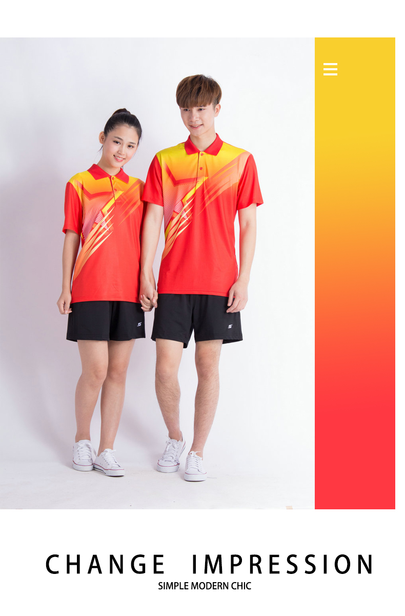 Mùa hè quần short tay ngắn thể thao phù hợp với nam giới và phụ nữ thấm hút mồ hôi thoáng khí ve áo ngắn tay thể thao cạnh tranh quần áo thể dục dụng cụ nhóm - Thể thao sau bộ adidas nữ mùa đông