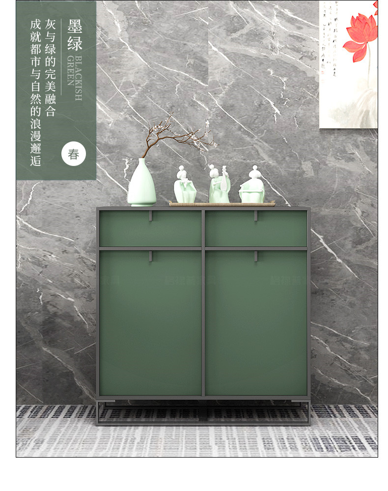 dung lượng lớn Dunlop lưới nhỏ gọn gia đình hiện đại wrought sắt lối vào sảnh tủ giày Bắc Âu nhà ban công và tủ cao - Buồng tủ quần áo gỗ sồi
