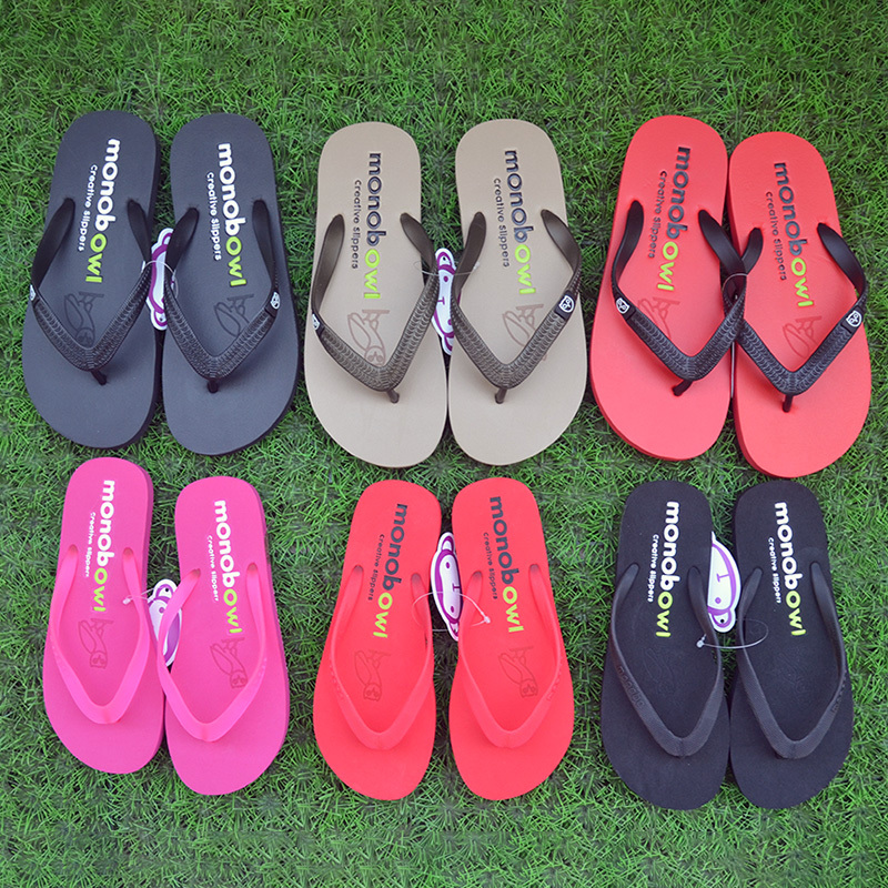 Thailand Monobo Owl Couple Men's and Women's Rubber Non-Slip Flats Beach Beach Flip-Flops Sandals