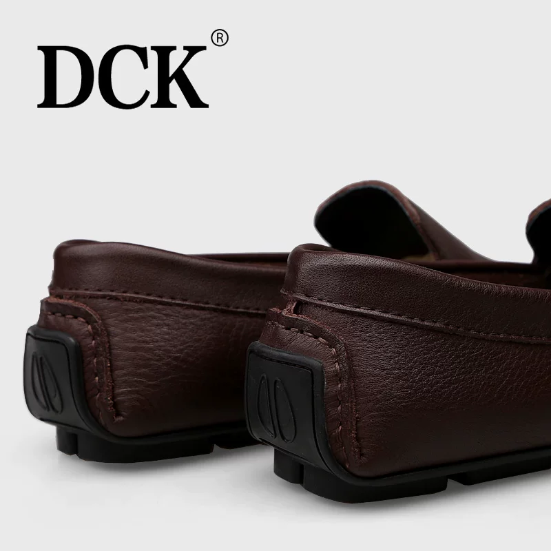 Кожаные повседневные туфли DCK мужские Doudou 2026 нового лета: кожаные натуральные/сочные, мягкая подошва, мягкая поверхность, обувь для среднего возраста папа