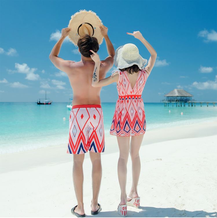 Người yêu thích áo tắm phù hợp với cặp đôi người mẫu mùa xuân nóng bỏng gợi cảm áo tắm nữ bảo thủ thân hình mảnh mai một mảnh che bụng nhỏ tươi - Vài đồ bơi đồ đôi nam nữ đi biển