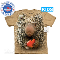 US authorized The Mountain childrens cute version porcupine pattern 3D T shirt 100% cotton