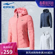 Hongxing Erke 2019 mùa hè bộ đồ mới của phụ nữ cotton xuống ấm áp ấm áp thể thao áo gió thể thao giải trí áo khoác thể thao - Quần áo độn bông thể thao