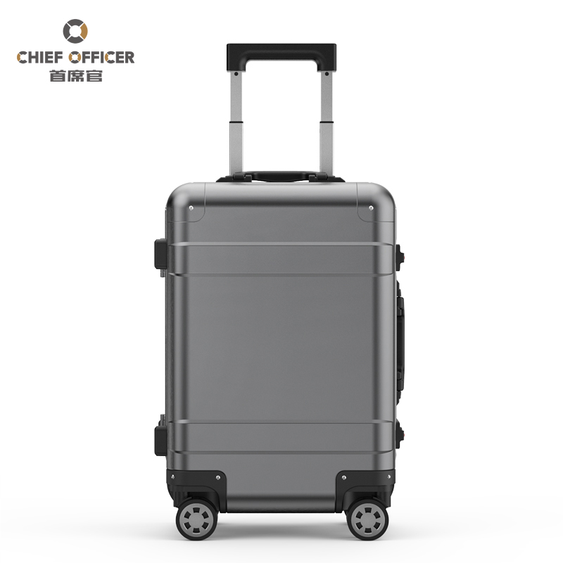 Chief officer aluminum-magnesium alloy trolley case female all-aluminum suitcase aluminum alloy suitcase male universal wheel boarding case