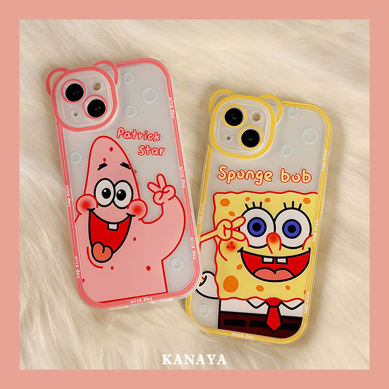 Sponge Baby Pie Big Stars Bier Suitable for Apple 13 phone protective shell 13promax new iphone cartoon 12pro cute 11promax anti-fall full package xs
