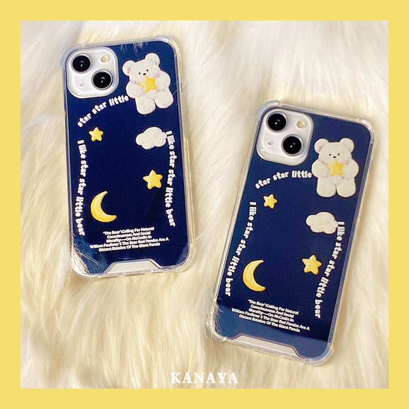 ins mirror star moon small bear for apple 13 phone protection shell 13promax new iphone cartoon 11promax cute 12pro idea xsm
